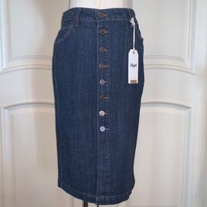 HART DENIM Pencil Skirt, Size Medium
